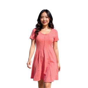 NWT Soft Surroundings Marchesa A Line Tee Shirt Midi Dress Pink Coral Peach